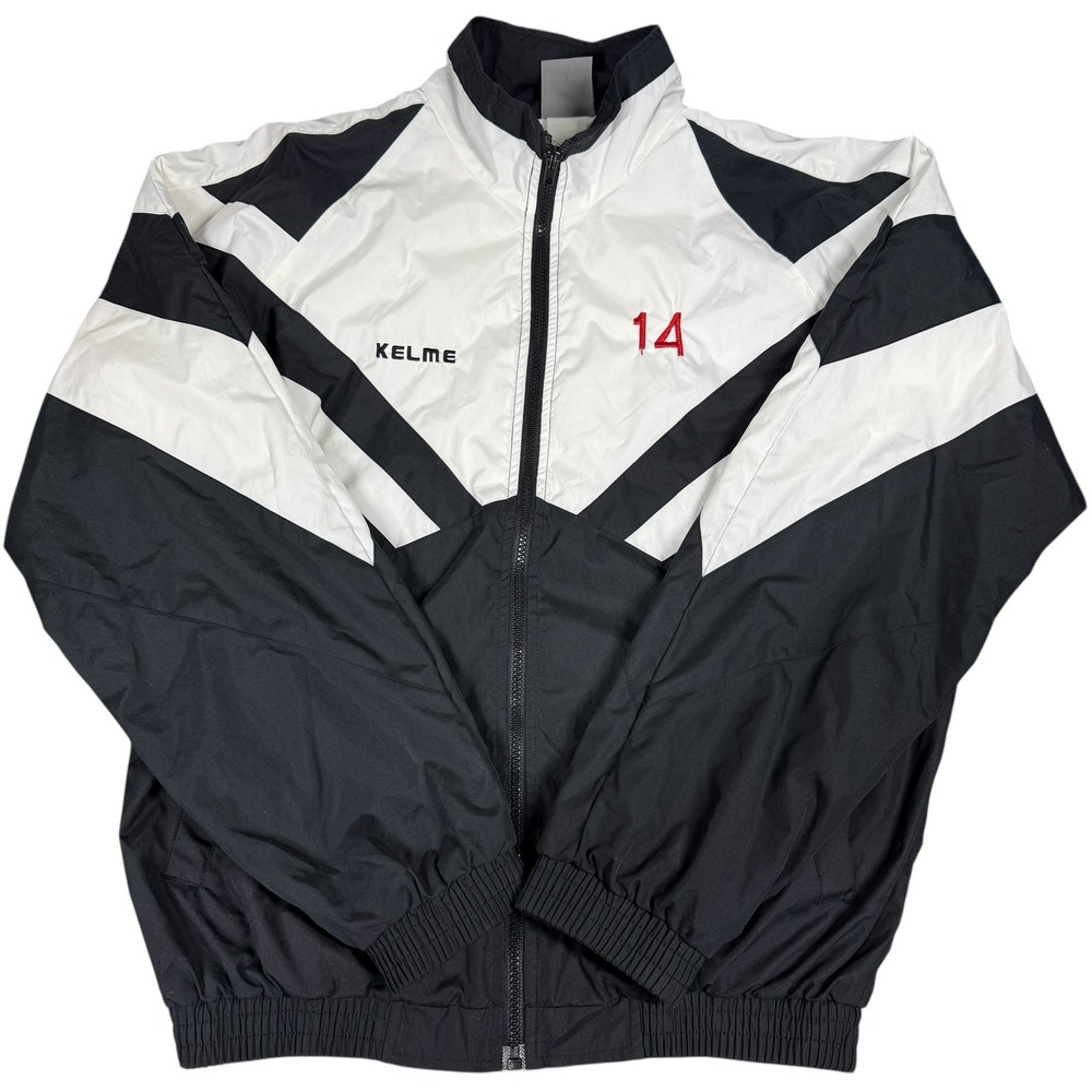 Vintage Kelme Futbol Profesional Fury
Windbreaker Large Jacket Black White 90s
